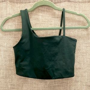 Green Asymmetrical Sports Bra